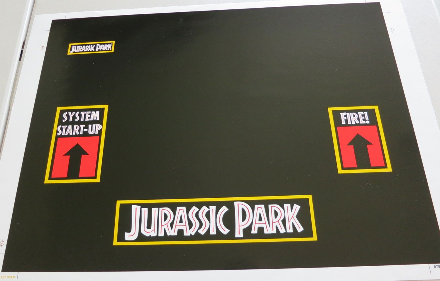 Jurassic Park Data East Pinball Cabinet Decal Set