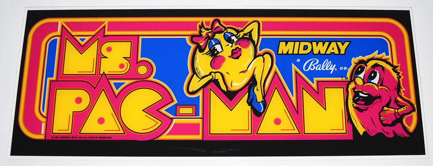 Ms. Pac-Man Plexiglass Marquee