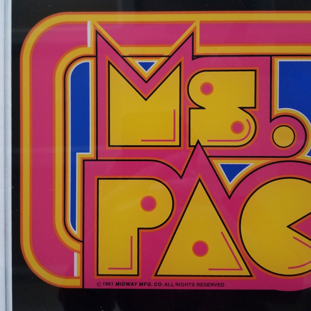 Ms. Pac-Man Glass Marquee