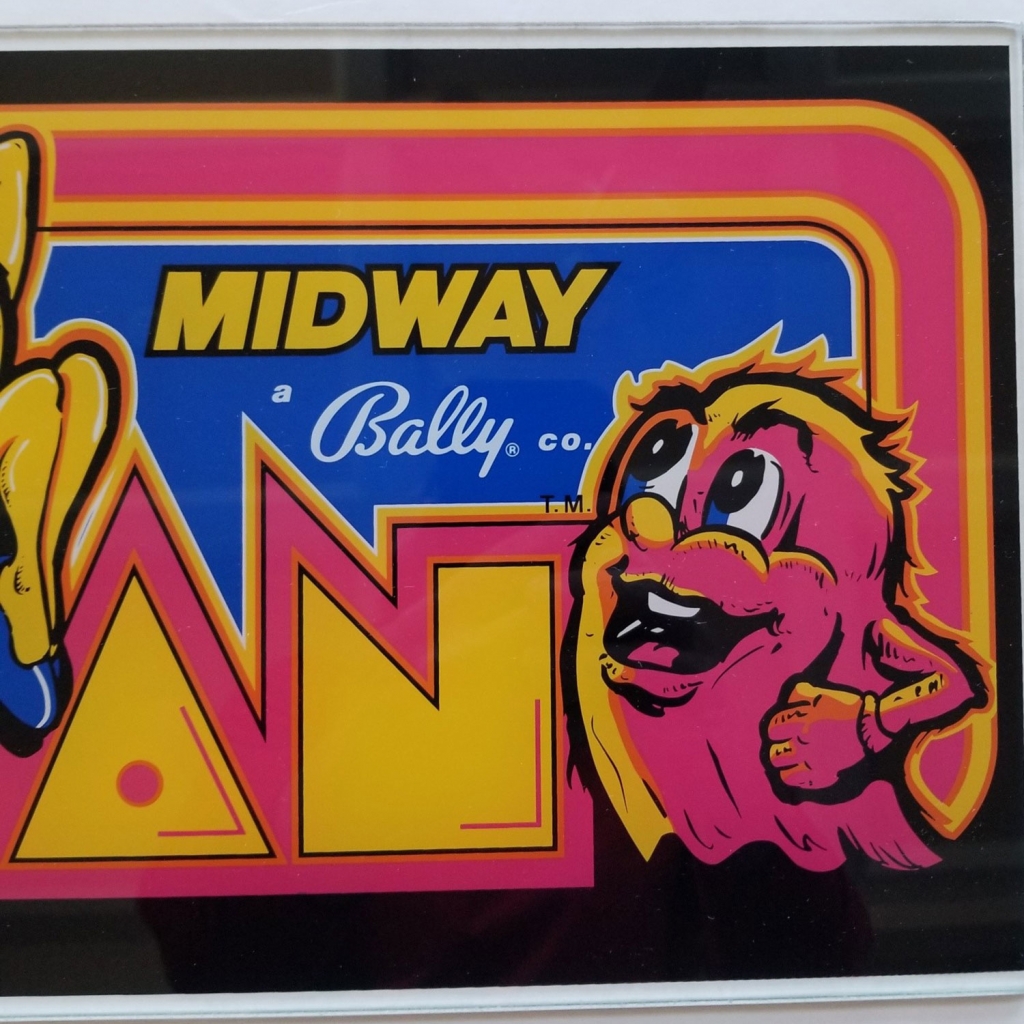 Ms. Pac-Man Glass Marquee